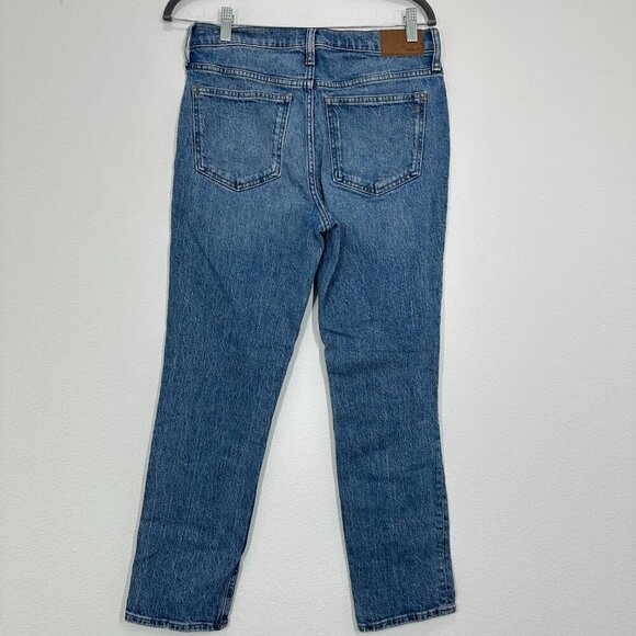 Madewell Size 27 The Mid-Rise Perfect Vintage Jean Medium Wash Distressed Casual - Picture 4 of 9